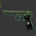 Colt Metallic Pistol With Wooden Grip And Emblem On Dark Background
