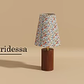 Iridessa Stylish Colorful Floral Patterned Table Lamp Featuring Wooden Pole and Decorative Lampshade