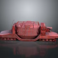 Rusty Red Armored Military Vehicle With Tracked Chassis Heavy Duty Structure And Mechanical Components