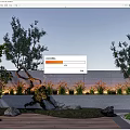 Modern Landscape Feature Wall With Trees Plants Stones Lighting And Wooden Deck