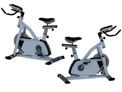 Modern Indoor Stationary Exercise Bikes With Adjustable Seats And Handle Bars 3d model