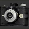 Vintage Black Leather Electronic Camera CLACK With Classic Retro Design