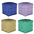 Plush Quilted Ottoman Poufs In Multiple Vibrant Colors For Living Room
