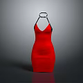 Red Halter Neck Bodycon Dress For Women Fashionable Daily Casual Wear