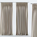 Elegant Beige Curtains With Soft Fabric And Pleated Design For Home Decor