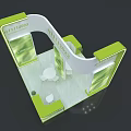 Sy1112023 Exhibition Booth Green Transparent Luminous Curved Arch Structure Design