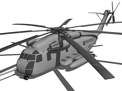Modern Transport Helicopter Featuring Large Rotors And Aerodynamic Fuselage Design 3d model