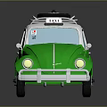 Green And White Vintage Beetle Taxi With Roof Rack And Door TAXI Sign