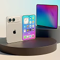 Modern Apple Foldable Smartphone With Colorful Display And App Icons Design