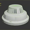 White Smoke Detector Featuring Red Indicator Light And Circular Design Structure 3d model