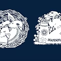 Traditional Chinese White Paper Cut Wall Decor With Animal Human Figures And Floral Patterns