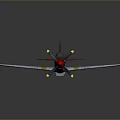 Vintage Airplane Model With Red Tail Green Cockpit And White Star On Wings