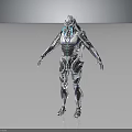 Sci Fi Character Featuring Silver White Armor Complex Mechanical Patterns And Glowing Elements 3d model