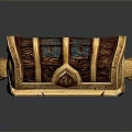 Open Vintage Decorative Treasure Chest With Gold Coins And Ornate Patterns