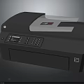 Modern Black Desktop Scanner With Control Panel Buttons And Flatbed Document Scanning Area