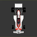 McLaren Red And White Race Car With Number 5 Texaco Logo Rear Wing And Tires