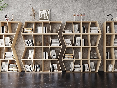 Modern bookcase solid wood shopping mall display sales bookstore special-shaped combination bookshelf model