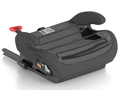 Black Car Seat Base With Red Button Green Indicator And Safety Labels 3d model