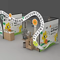 Eco Friendly Recycle Store Interior Design With Clothing Racks And Green Plants