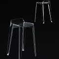 Transparent Modern Bar Stool Set With Slender Legs And Minimalist Style