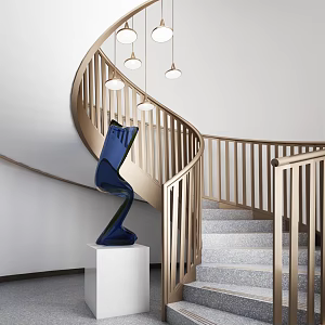 modern revolving staircase 3d model