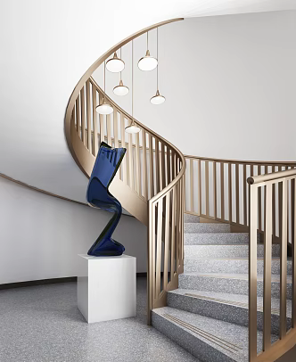 modern revolving staircase 3d model
