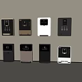 Modern Daily Electrical Appliances Various Styles With Digital Displays On Wall