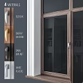 Various Window And Door Styles Featuring Four Different Materials Design 3d model