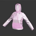 White Plaid Zip Up Hoodie with Long Sleeves Front Pocket and Simple Design