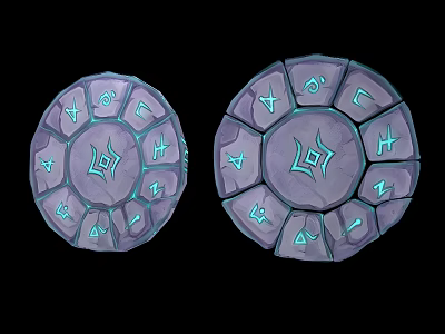 Next-generation teleportation stone stone array magic stone plate altar disc compass ancient artifact portal symbol spell stone 3d model