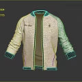 White Stand Collar Jacket With Black Trim Chest Logo And Mele Run Text