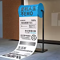 Blue Scroll Installation Photo Check In Spot With Convenient Life Theme And Decorative Paper Strip