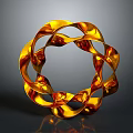 Golden Shiny Twisted Spiral Clothing Accessory With Glossy Circular Stylish Design