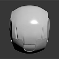 Weapon Helmet 3D Model In White With Glossy Finish And Reflective Surface Design 3d model