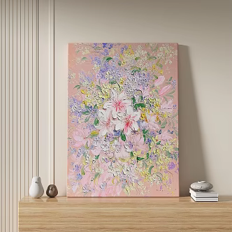 Modern Light Luxury Cream Vintage Simple Decorative Painting 3d model