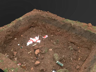 Construction Site Excavation Area With Loose Soil Debris And Scattered Waste Materials 3d model