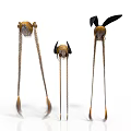 Anime Inspired Decorative Fantasy Hairpieces with Long Braided Hair Horn and Wing Accessories
