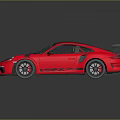 Sleek Red Sports Car With Black Roof Rear Spoiler And Sporty Design