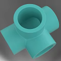 Light Green Plastic Pipe Fitting With Cross Shaped Four Way Design And Durable Structure 3d model