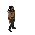 Game And Movie Character With Yellow Sleeveless Jacket Dark Pants And Muscular Build