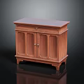 Classic Wooden Wardrobe With Double Cabinet Doors And Carved Decorative Legs