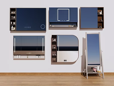 Bathroom Mirror Cabinet Cosmetic Mirror 3d model