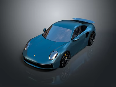 Blue Sports Car With Sleek Design Rear Spoiler Alloy Wheels And Shiny Exterior 3d model