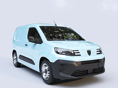 Hyundai Blue Car Van Peugeot Van 3d model