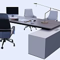Modern Office Desk Boss Desk Computer Desk 3d model