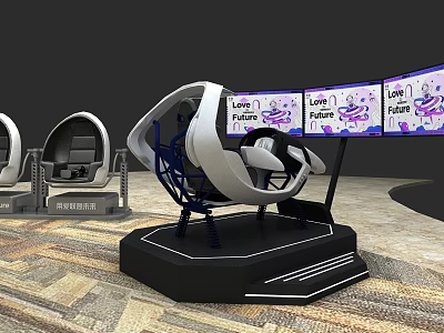 Cocoon Shaped Tech Experience Chair With Love Future Interactive Screens 3d model