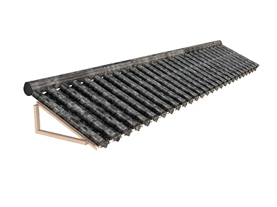 Ancient Architecture Traditional Roof Tile Structure With Wooden Frame Design Elements 3d model