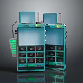 Blue Digital Devices Featuring Dual Screens Control Buttons And Antennas Modern Design