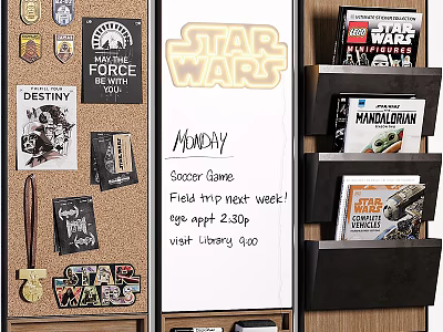 Star Wars Themed Wall Decor With Posters And Badges 3d model