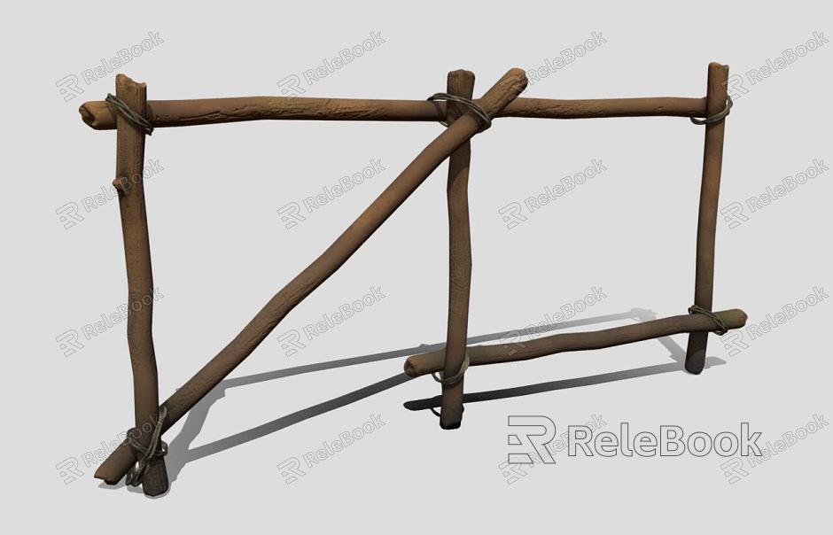 Wooden fence fence fence model